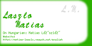 laszlo matias business card